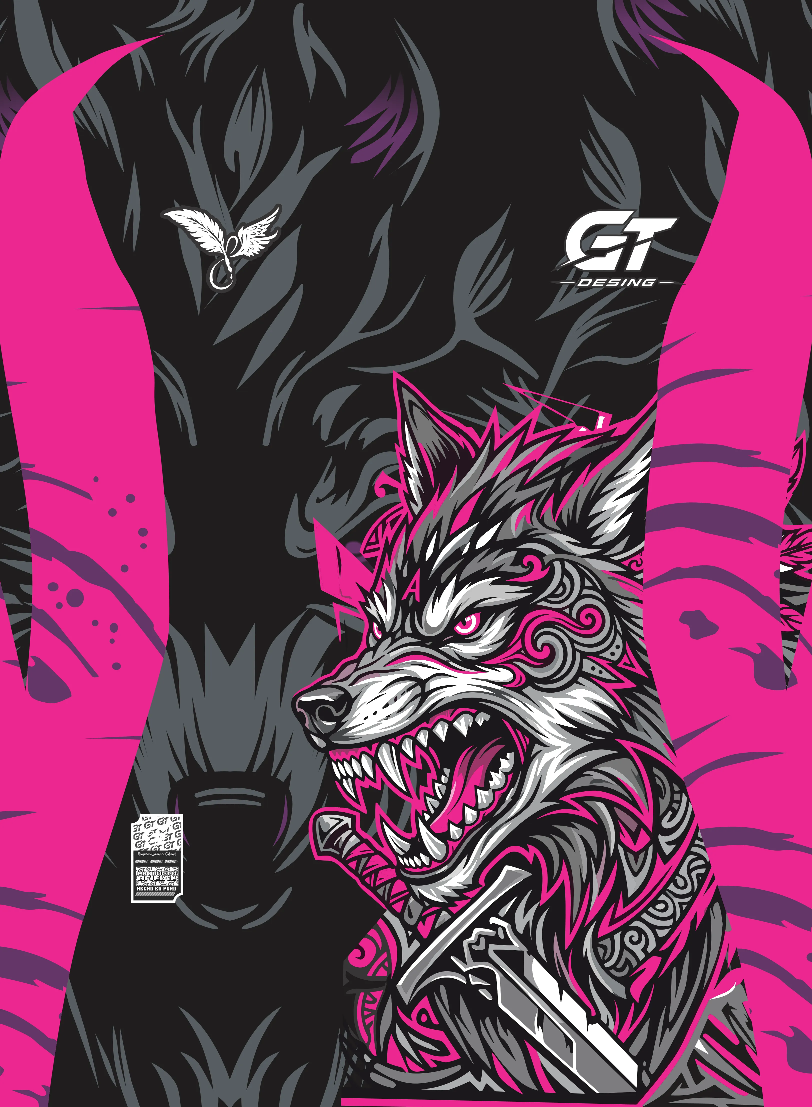 diseño lobo magenta jnx
